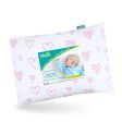 Toddler Pillow Quilted with Pillowcase - 13  x 18 , 100% Cotton, Ultra Soft & Breathable, Pink Heart Supply