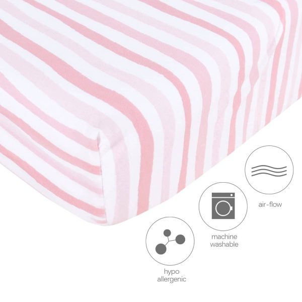 Crib Sheet - 2 Pack, 100% Jersey Cotton, Pink & White (for Standard Crib  Toddler Bed) Cheap