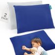 Toddler Pillow Quilted with Pillowcase - 2 Pack, 13  x 18 , 100% Cotton, Ultra Soft & Breathable, Grey & Navy For Cheap