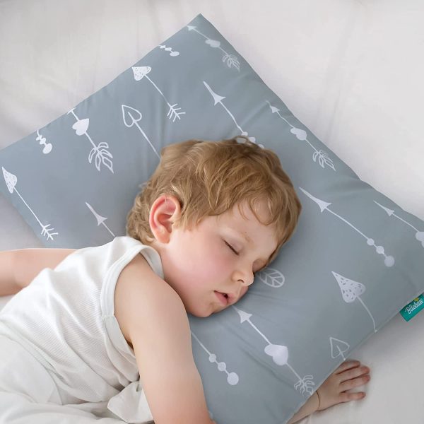 Toddler Pillow - 14  x 19 , Multi-Use, Soft & Skin-Friendly, Grey Arrow For Discount