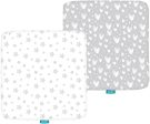 Square Pack n Play Fitted Sheets - 36  x 36 , 2 Pack, 100% Jersey Cotton, Perfect Fit Graco Pack  n Play TotBloc & Joovy Room2 & Delta Children 36  x 36  Playard, Grey & White Cheap