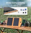 LUVKNIT 10W Portable Solar Charger Power Bank, 5V 3A Folding Solar Panel Solar Cell with High-Efficiency Battery Charger Panel for Camping Hiking Backpacking Outdoor Trip Compatible with Phones Tablet Fashion