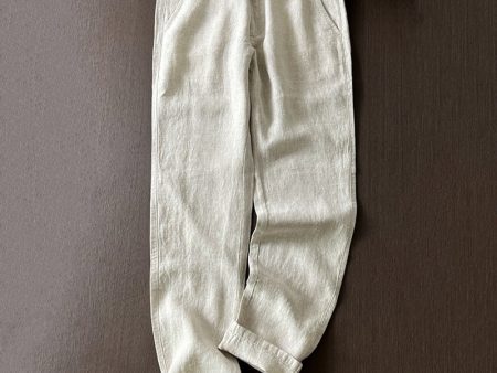 Men s Linen Straight Casual Pants For Discount