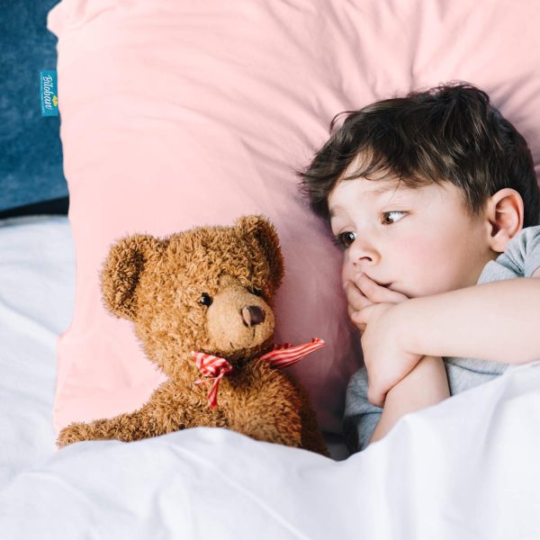 Toddler Pillow Quilted with Pillowcase - 2 Pack, 13  x 18 , 100% Cotton, Ultra Soft & Breathable, Grey & Pink Online now