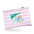 Toddler Pillow Quilted with Pillowcase - 13  x 18 , 100% Cotton, Ultra Soft & Breathable, Pink Stripe on Sale