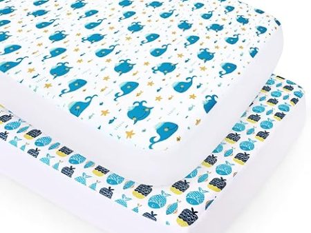 Crib Sheet - 2 Pack, Ultra Soft Microfiber, Whale (for Standard Crib  Toddler Bed) on Sale