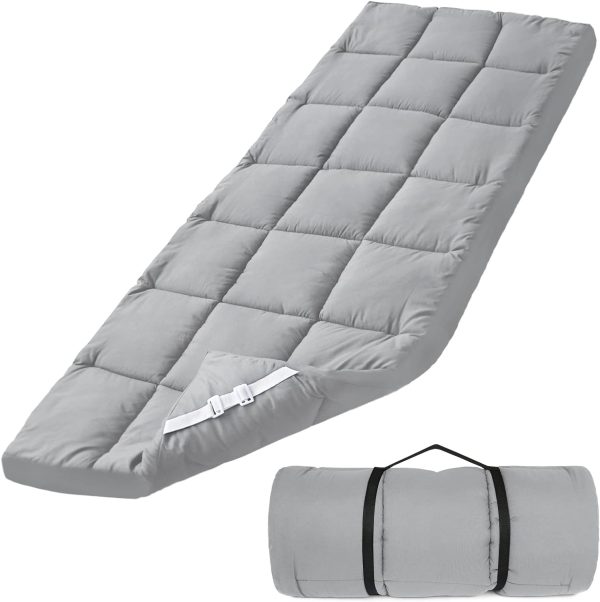 Quilted Cot Mattress Topper - 75  x 30 , Soft and Thicker Cot Pad Only, for Camping Cot Rv Bunk Narrow Twin Beds, Grey Online Hot Sale