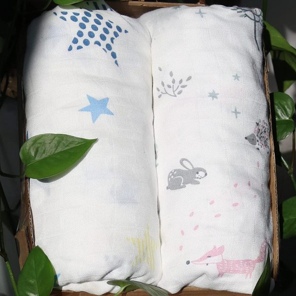 Muslin Crib Sheets - 2 Pack, Ultra Soft and Breathable, Star & Forest (for Standard Crib  Toddler Bed) For Sale