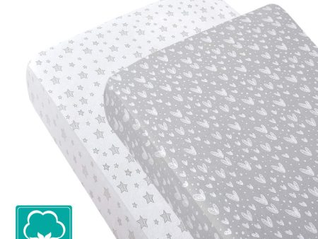 Crib Sheet - 2 Pack, 100% Jersey Cotton (for Standard Crib  Toddler Bed) Sale