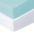 Crib Sheet - 2 Pack, Ultra Soft Microfiber, Aqua & White (for Standard Crib  Toddler Bed) Online