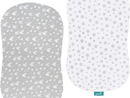 Bassinet Sheets - Fit HALO BassiNest Swivel Sleeper, 2 Pack, 100% Jersey Cotton Fashion