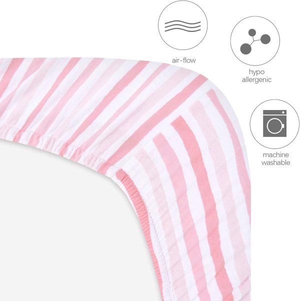 Bassinet Fitted Sheets Compatible with Halo BassiNest Flex, Baby Bassinet, 2 Pack, , Cotton Fashion