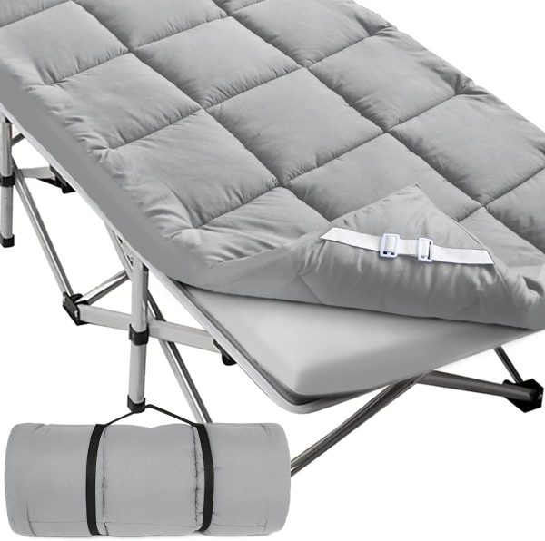 Quilted Cot Mattress Topper - 75  x 30 , Soft and Thicker Cot Pad Only, for Camping Cot Rv Bunk Narrow Twin Beds, Grey Online Hot Sale