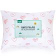 Toddler Pillow with Pillowcase - 14  x 19 , 100% Cotton, Multi-Use, Ultra Soft & Breathable, Pink Heart Fashion