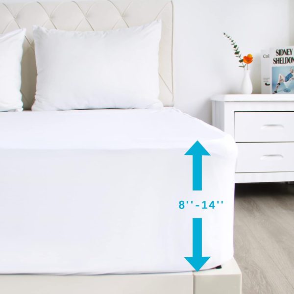 2 Pack Full Size Mattress Protector Waterproof, Noiseless & Soft Coverage Mattress Cover Fitted Sheets with Deep Pocket up to 14 , Super Breathable & Easy Wash Mattress Encasement Online Sale