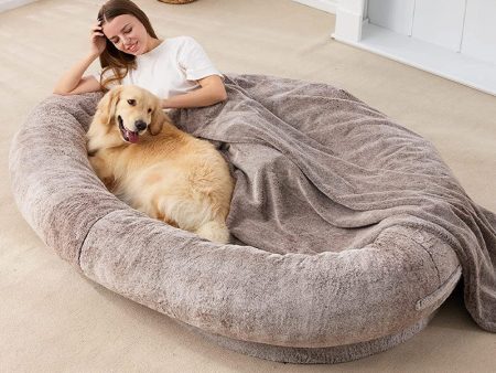 Large Human Short Plush Dog Bed Discount