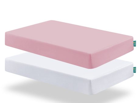 Crib Sheet - 2 Pack, Ultra Soft Microfiber, Pink & White (for Standard Crib  Toddler Bed) Hot on Sale