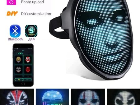 Halloween Face Masks Full Color LED Luminous Mask Face Changing Mask Party Bar Props Fashion