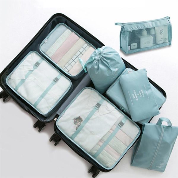 8-piece Set Luggage Divider Bag Travel Storage Clothes Underwear Shoes Organizer Packing Cube Bag Fashion