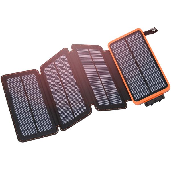 Hiluckey Solar Charger 25000mAh, Outdoor USB C Portable Power Bank with 4 Solar Panels, 3A Fast Charge External Battery Pack with 3 USB Outputs Compatible with Smartphones, Tablets, etc. Online Hot Sale