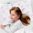 Toddler Pillow with Pillowcase - 14  x 19 , 100% Cotton, Multi-Use, Ultra Soft & Breathable, Pink Heart Fashion