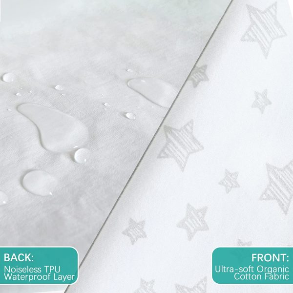 Waterproof Crib Sheet - 2 Pack, 100% Organic Cotton, Grey & White (for Standard Crib  Toddler Bed) Online Hot Sale