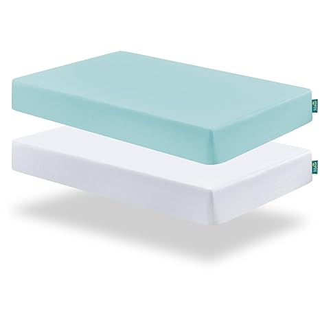 Crib Sheet - 2 Pack, Ultra Soft Microfiber, Aqua & White (for Standard Crib  Toddler Bed) Online