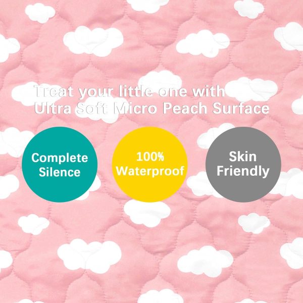 Pack N Play Mattress Pad Cover  Protector - Ultra Soft Microfiber, Waterproof, Pink Cloud (for Standard Playpen  Mini Crib) Hot on Sale