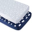 Crib Sheet - 2 Pack, Ultra Soft Microfiber, Navy Cloud & Grey Arrow (for Standard Crib  Toddler Bed) Discount