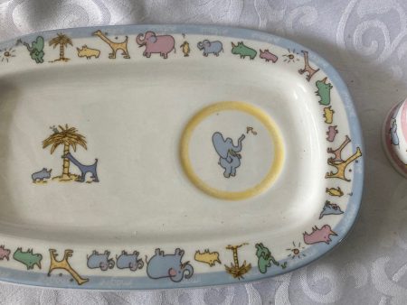 Rare Child’s Plate & Matching Egg Cup John Lennon Yoko Ono Coalport Collection Plate For Cheap