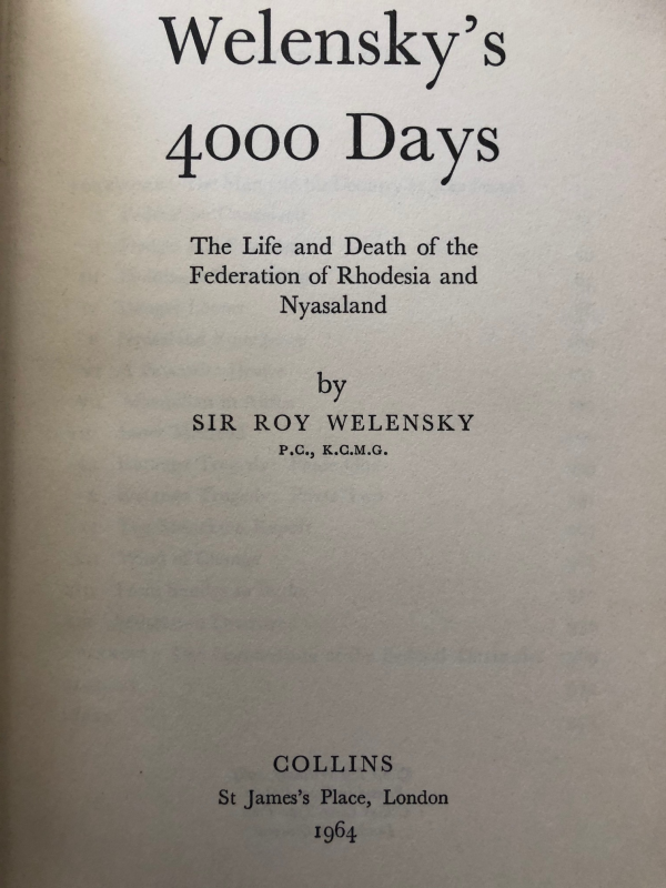 Welensky s 4000 Days  Cheap