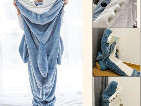 Home Soft Flannel Shark Blanket Hoodie Cheap